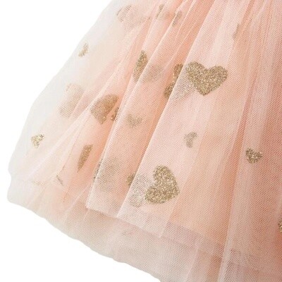 Glitter Heart Tutu Skirt | Pink