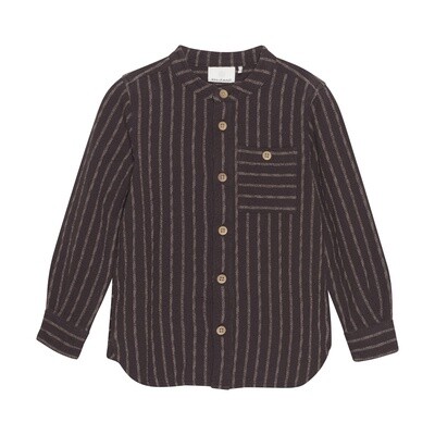 Woven Stripe LS Shirt | Coffee Bean