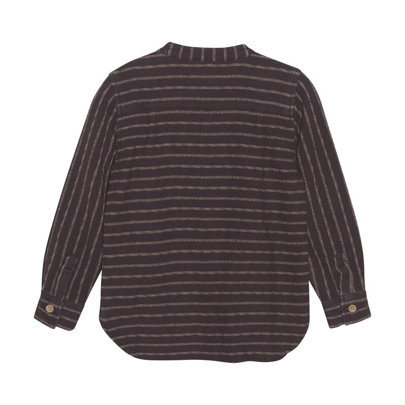 Woven Stripe LS Shirt | Coffee Bean