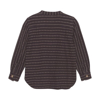 Woven Stripe LS Shirt | Coffee Bean