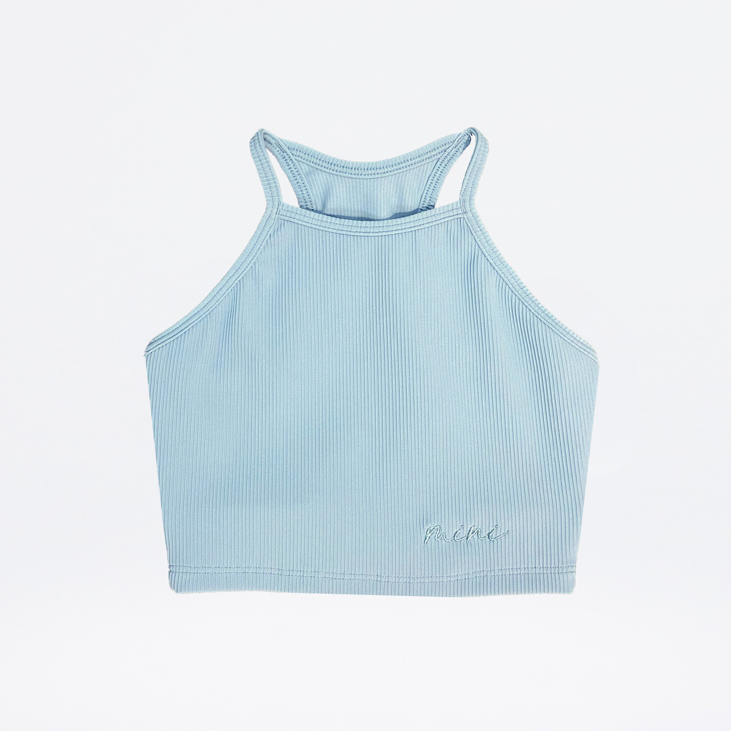 Active Stretch Ribbed Crop Tank | Blue Mini
