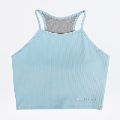 Active Stretch Ribbed Crop Tank | Blue Mama