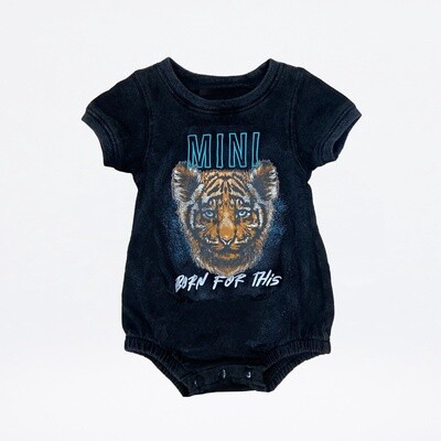 LeLaLo - Multi Media Tiger MINI Onesie - Charcoal