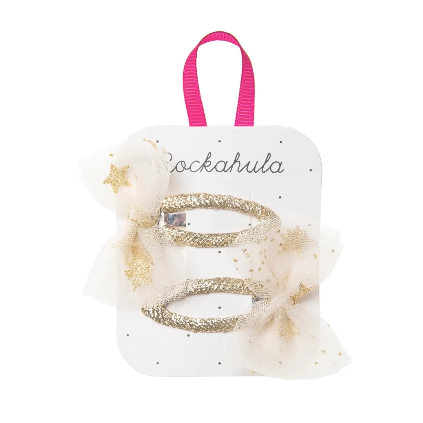 Moonlight Tulle Bow Clips | Gold
