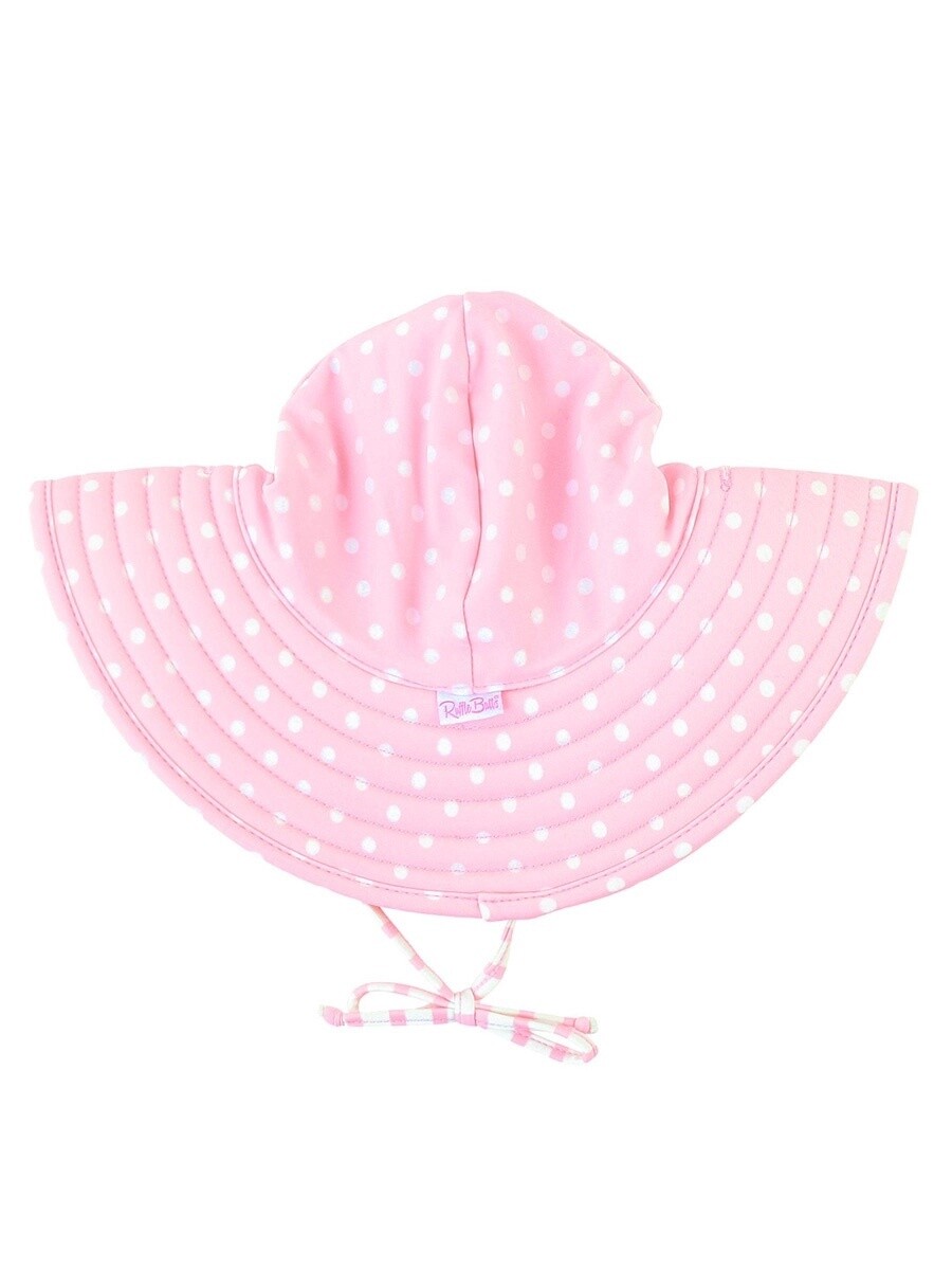 Pink Polka and Stripe Reversible Swim Hat