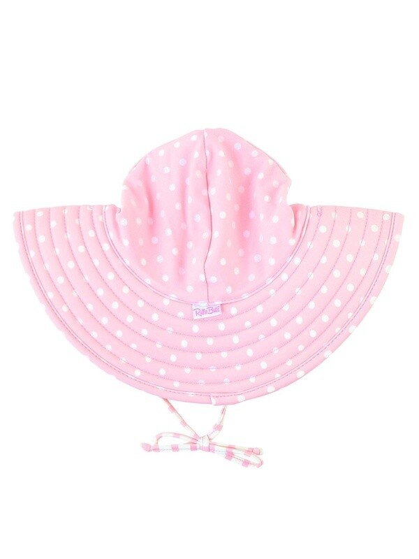 Pink Polka and Stripe Reversible Swim Hat