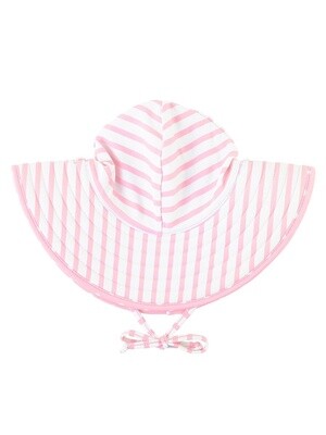Pink Polka and Stripe Reversible Swim Hat
