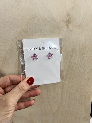 Star Studs | Pink Glitter