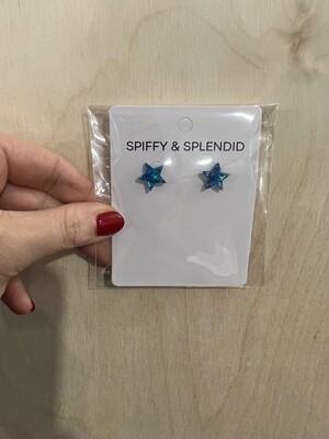 Star Studs | Blue Glitter