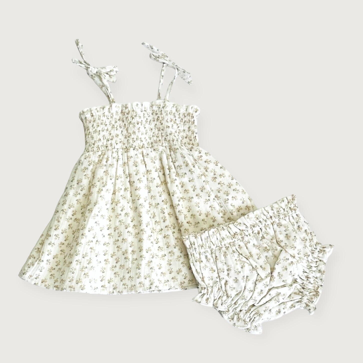 Elena Floral Smocked Baby Dress (Organic Muslin)