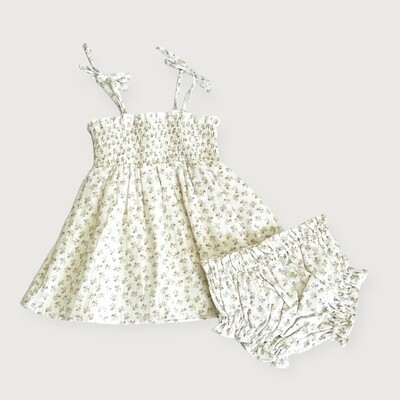 Elena Floral Smocked Baby Dress (Organic Muslin)