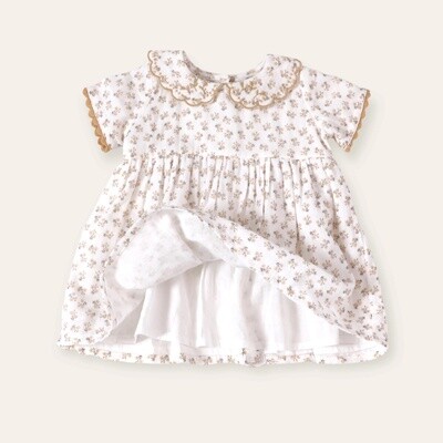 Emilia Ditsy Floral Baby Dress + Bloomer (Organic Muslin)