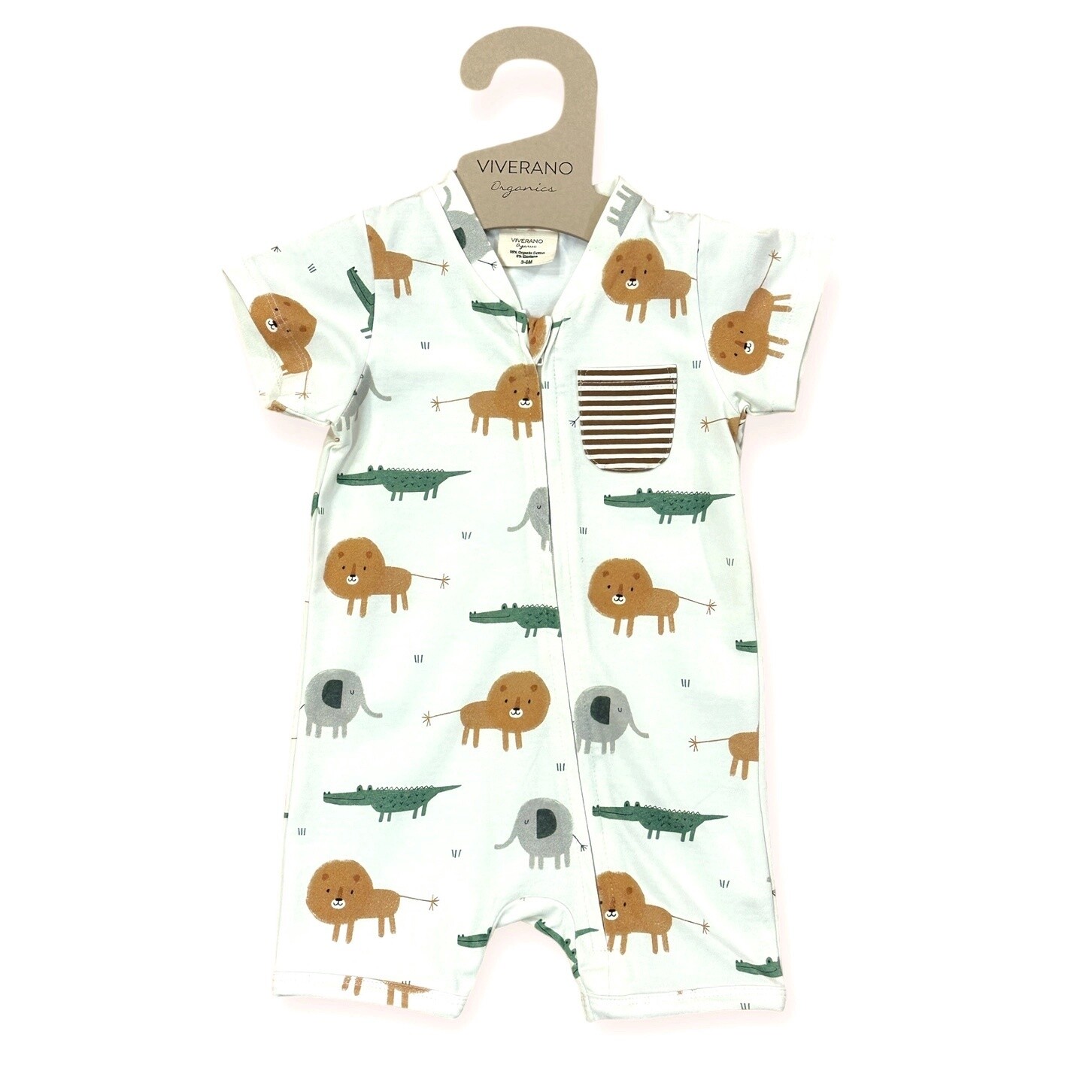 Viverano Organics - Savannah Zip Short Baby Romper (Organic Cotton)
