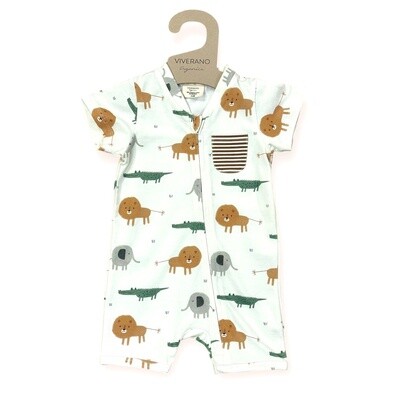 Viverano Organics - Savannah Zip Short Baby Romper (Organic Cotton)