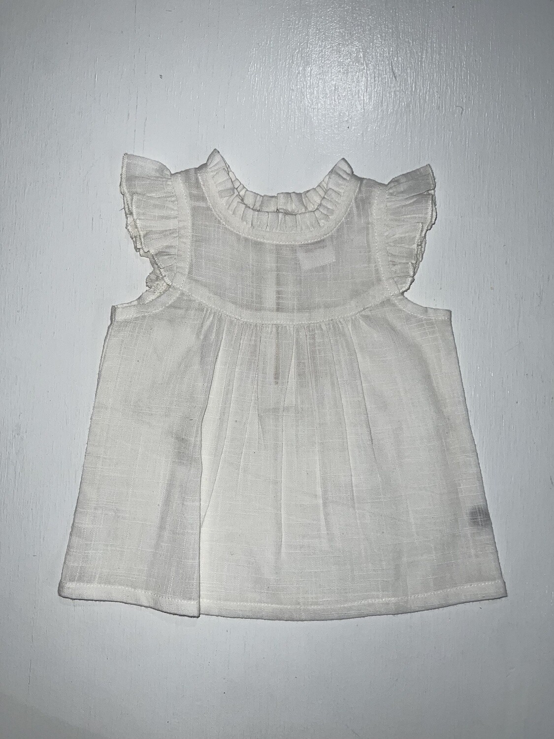 Ruffle Sleeve &amp; Neck Top | White