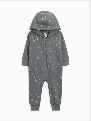 Greer Fleece Hooded Zipper Romper | Agave/Peak