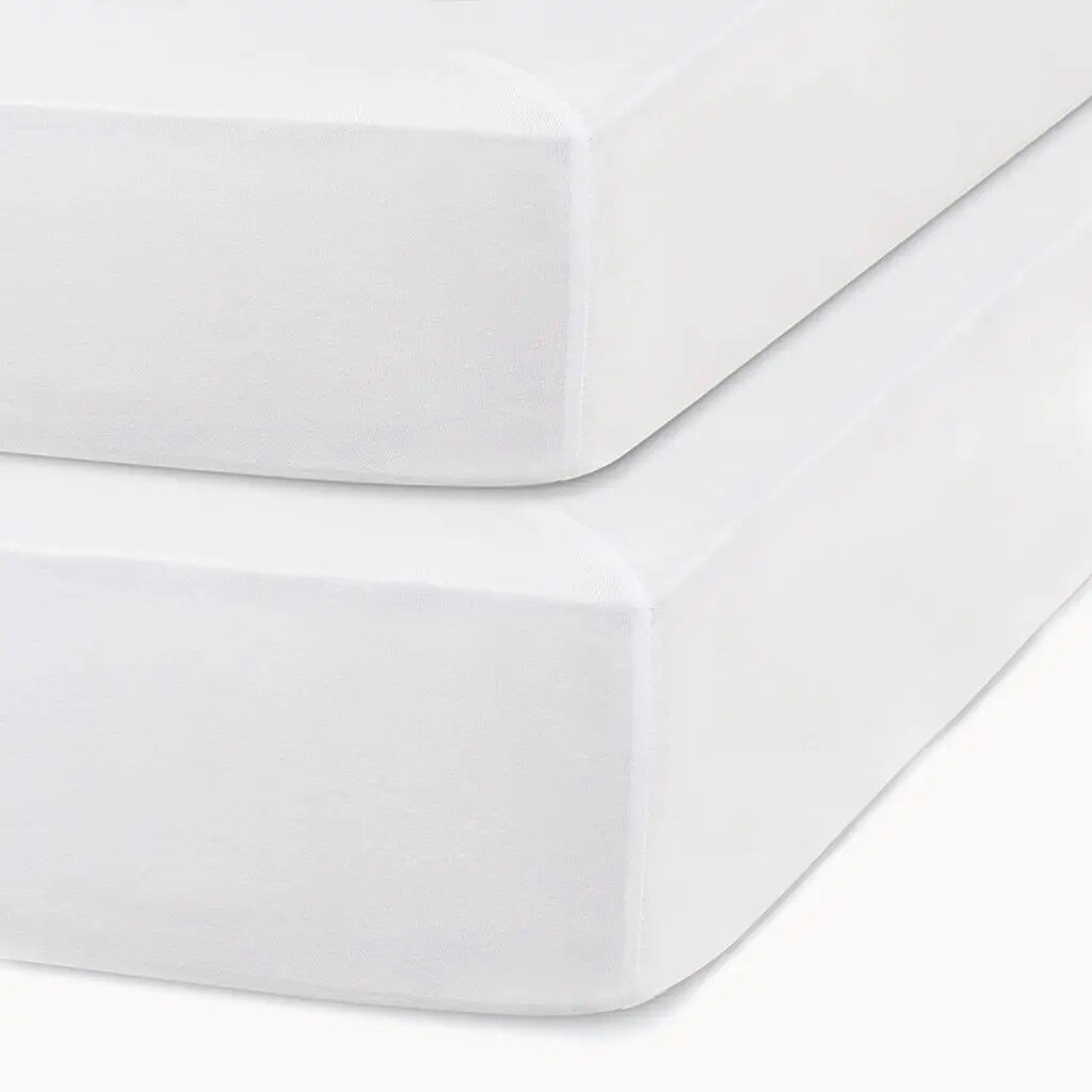 100% Organic Cotton Crib Sheets 2 Pack | White
