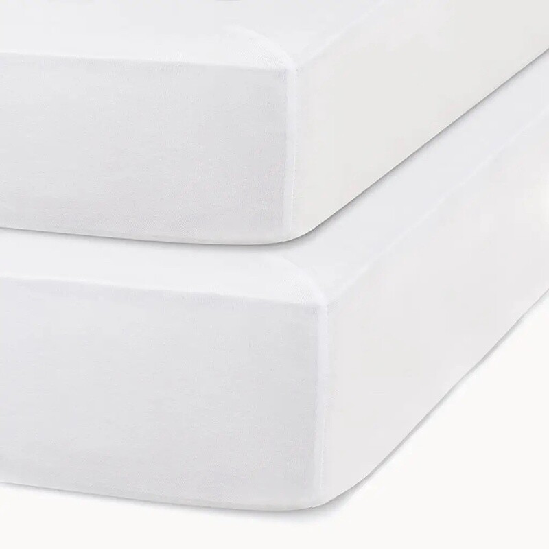 100% Organic Cotton Crib Sheets 2 Pack | White