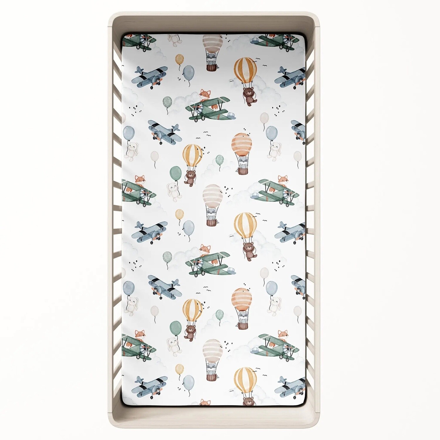 100% Organic Cotton Percale Crib Sheet | Up Up &amp; Away