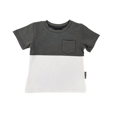 Pocket Tee | Charcoal Color Block Tee