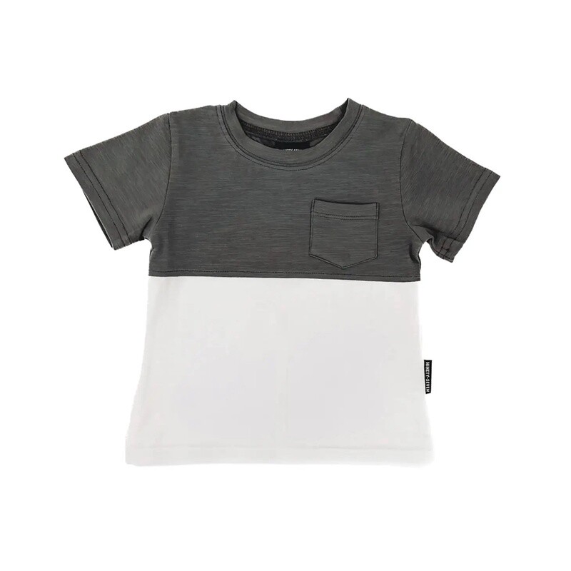 Pocket Tee | Charcoal Color Block Tee