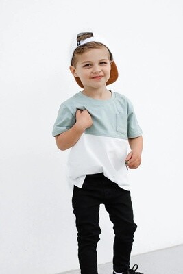 Pocket Tee | Sea Color Block Tee
