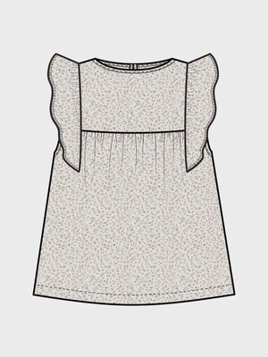Yara Muslin Ruffle Tank | Wyn Floral + Mist