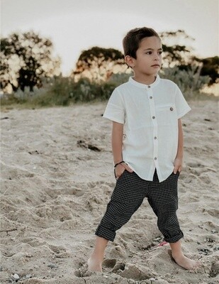Henry Boys Check Trousers | Black Noir