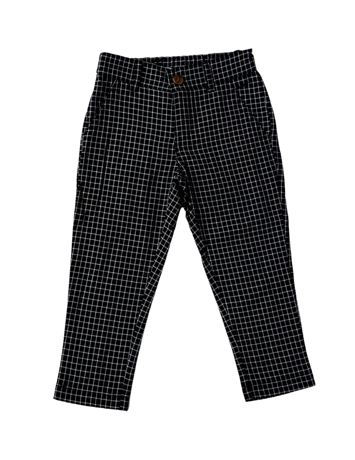 Henry Boys Check Trousers | Black Noir