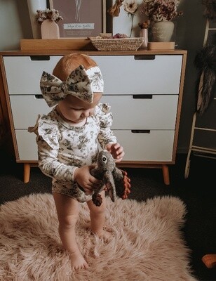Oversized Bow Organic Cotton Baby Headband | Vintage Floral