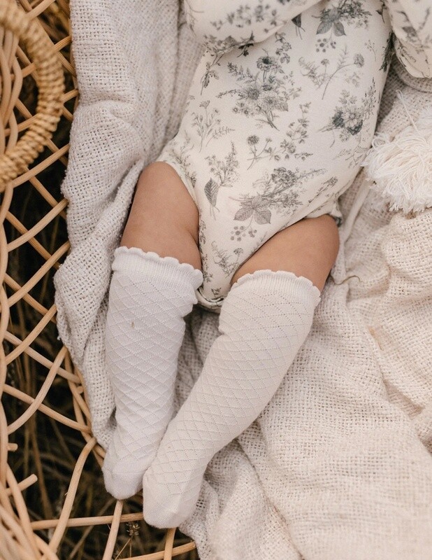 Picnic Knee-High Socks | Macaroon