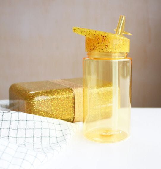 Kids drink bottle / water bottle | Gold Glitter