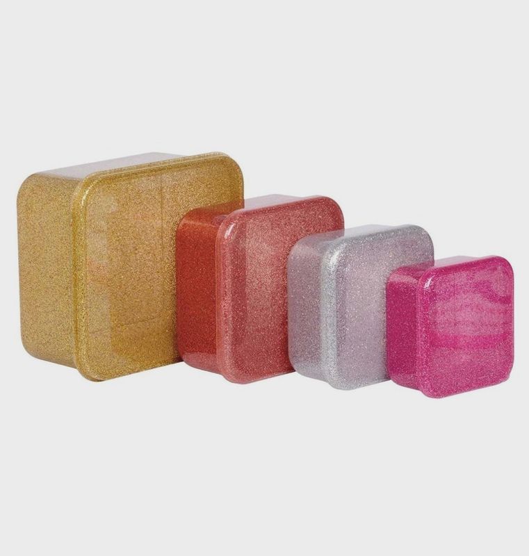Lunch &amp; snack box set | Gold Blush Glitter