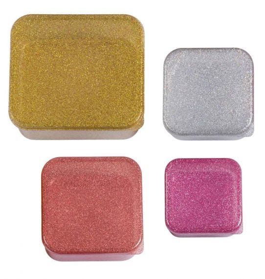 Lunch &amp; snack box set | Gold Blush Glitter