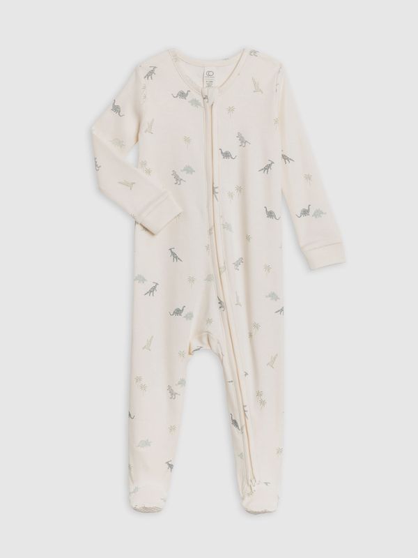 Organic Baby Peyton Footed Sleeper - Dino / Thyme