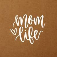Mom Life with Heart Vinyl Window Sticker Decal (White)