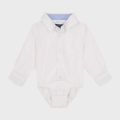 Infant Boy White Poplin Button-Down