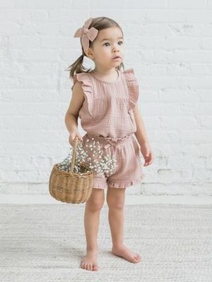 Luz Muslin Flutter Shorts | Dusty Mauve