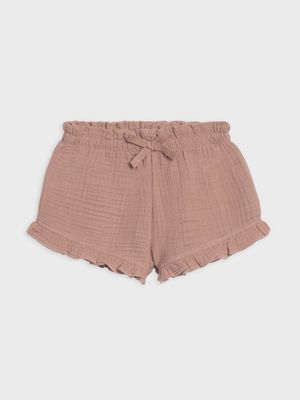 Luz Muslin Flutter Shorts | Dusty Mauve