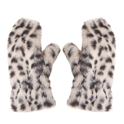 Snow Leopard Fur Mittens