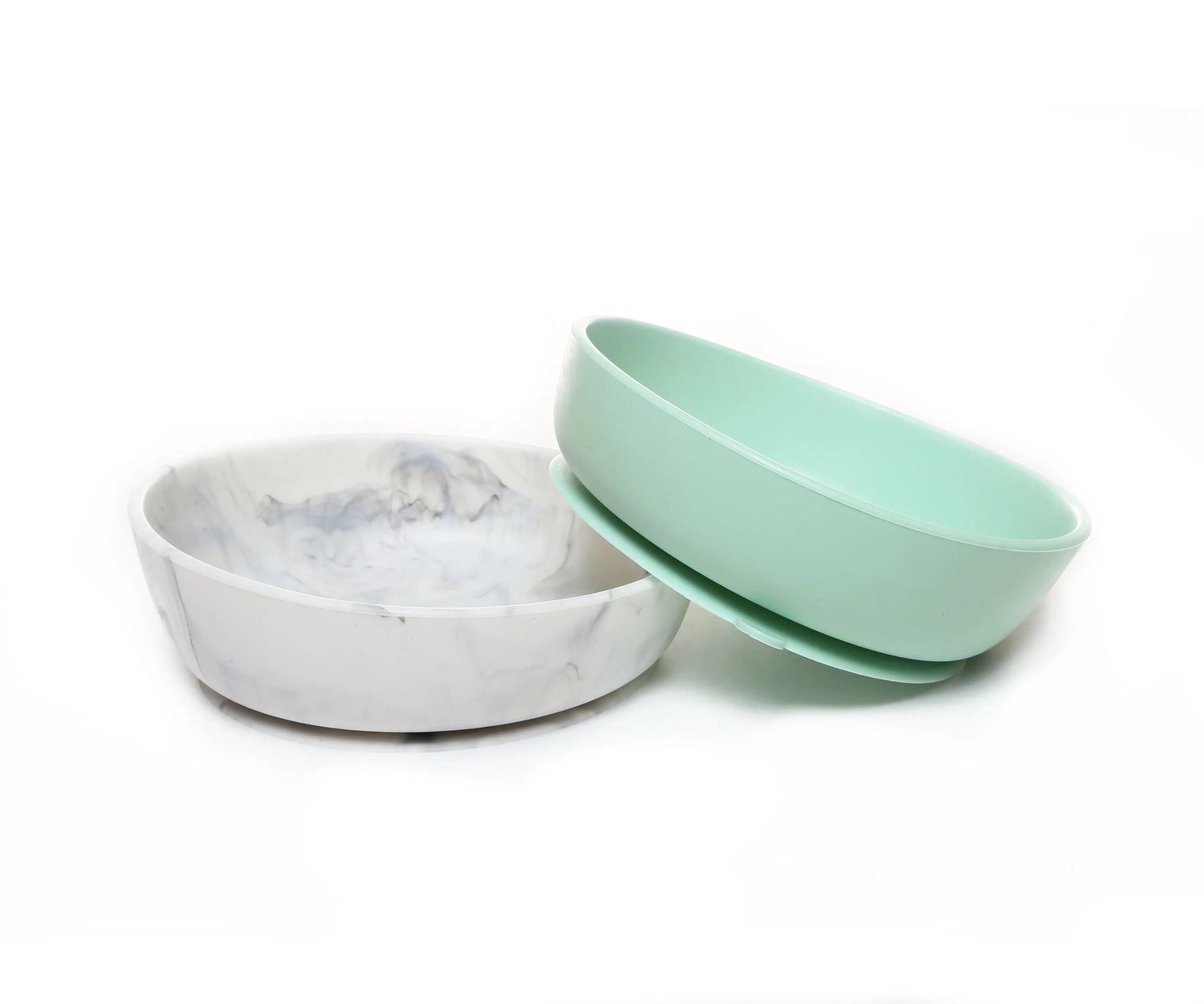 Baby Silicone Suction Bowl Set of 2 - Mint &amp; Marble