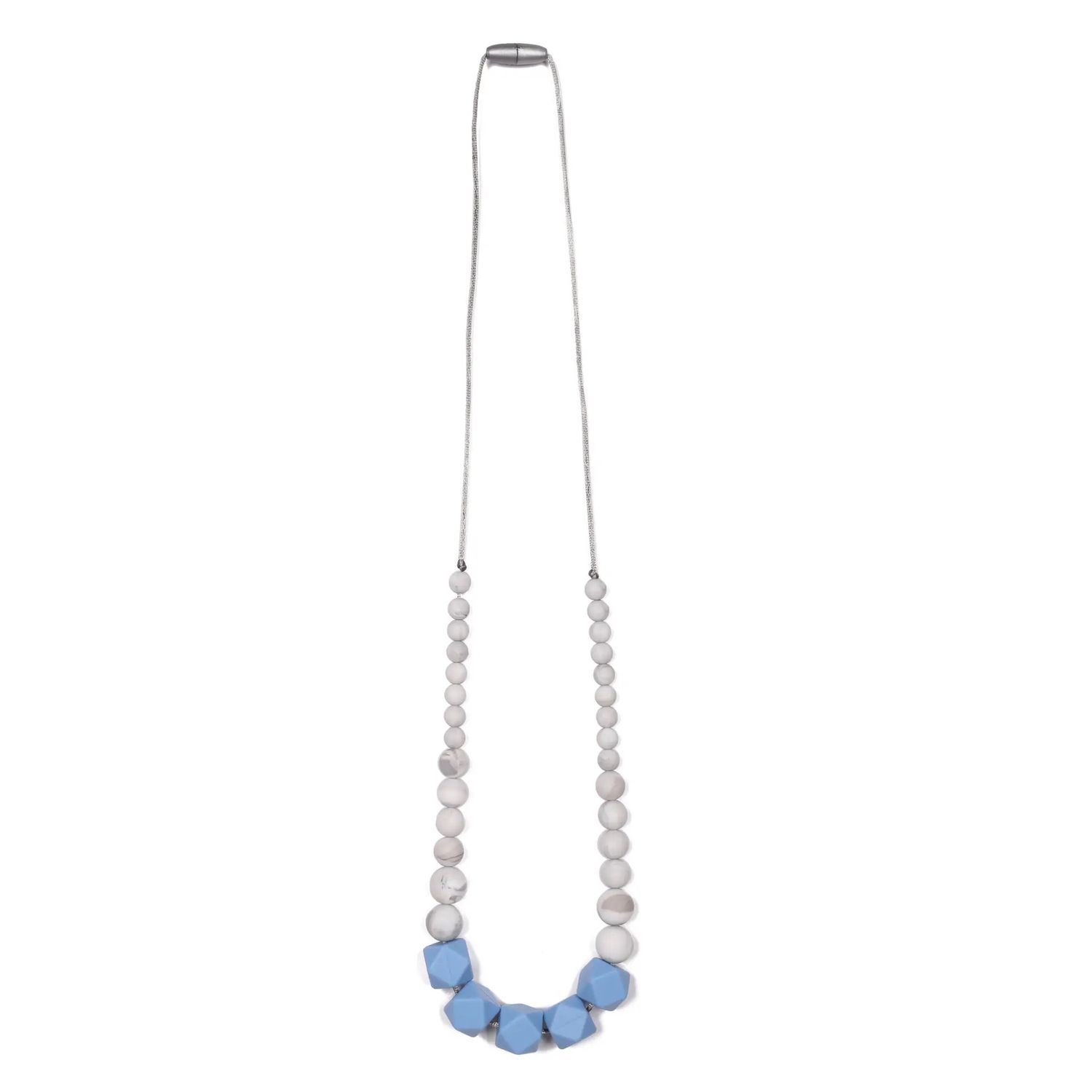 Madison Teething Necklace - Marble/Blue