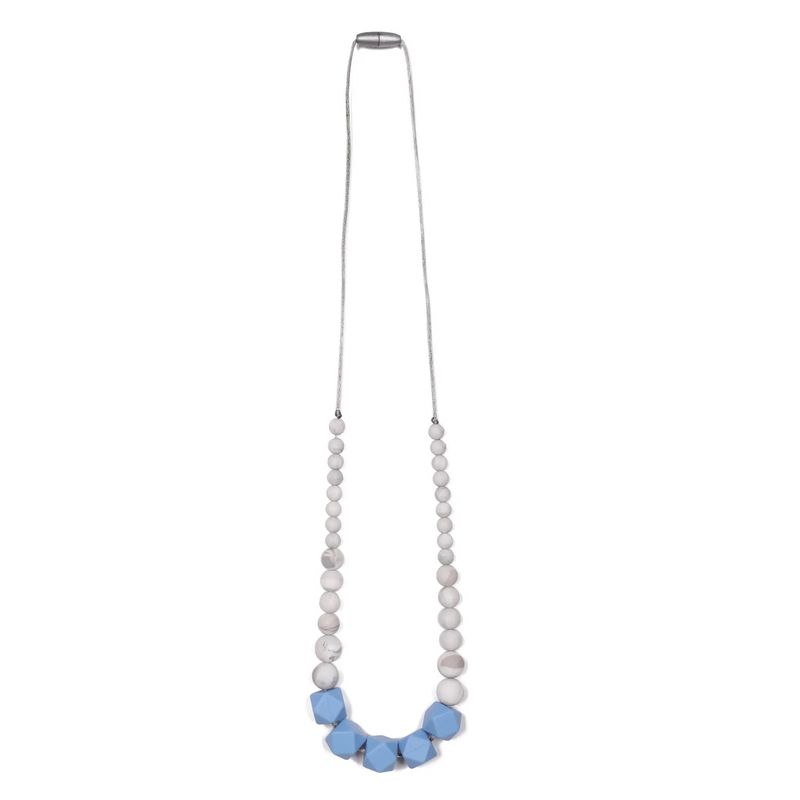 Madison Teething Necklace - Marble/Blue