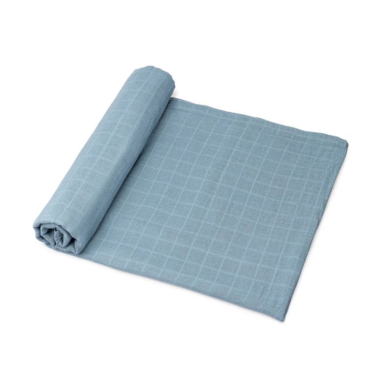 Organic Cotton Muslin Swaddle Blanket | Blue Spruce