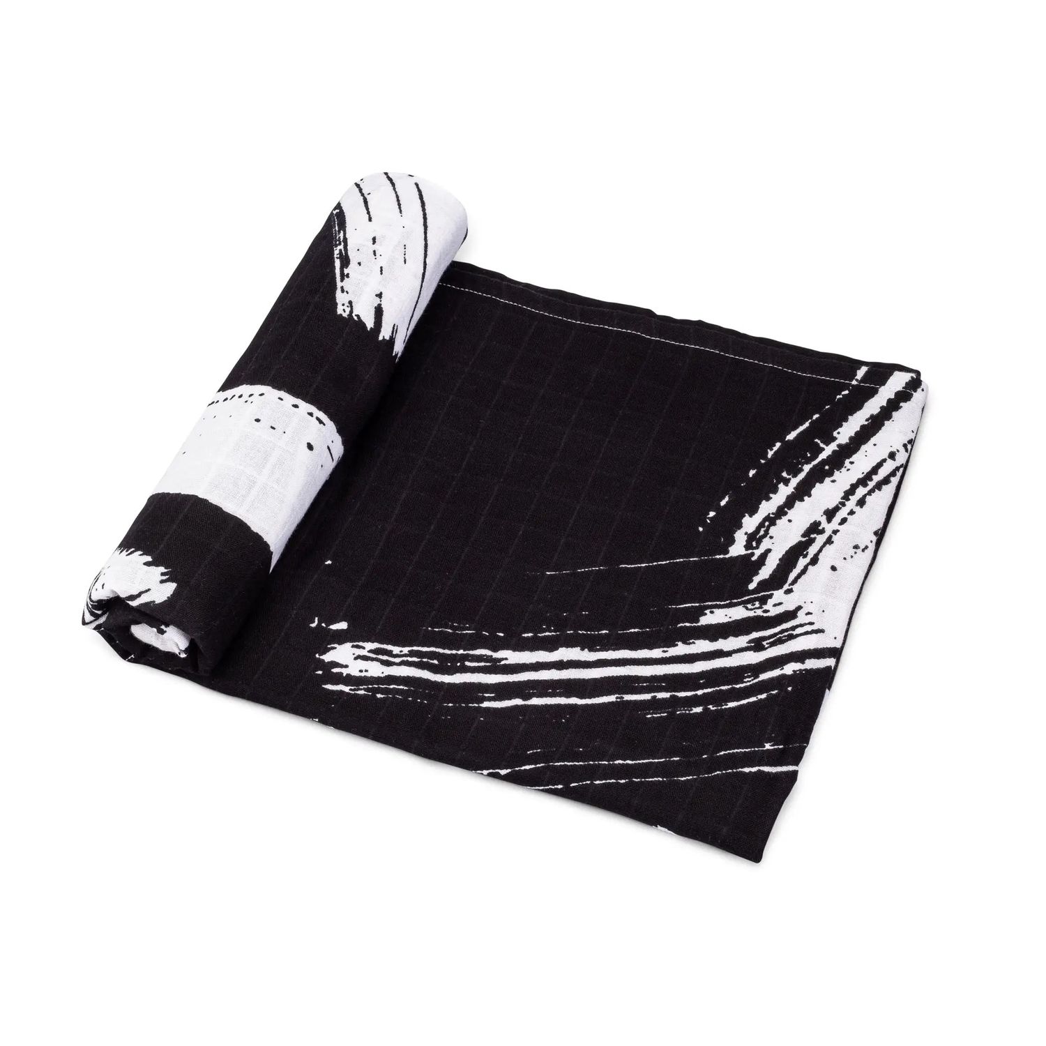 Organic Cotton Muslin Swaddle Blanket | Brush Stroke