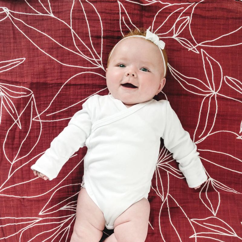 Organic Cotton Muslin Swaddle Blanket | Foliage