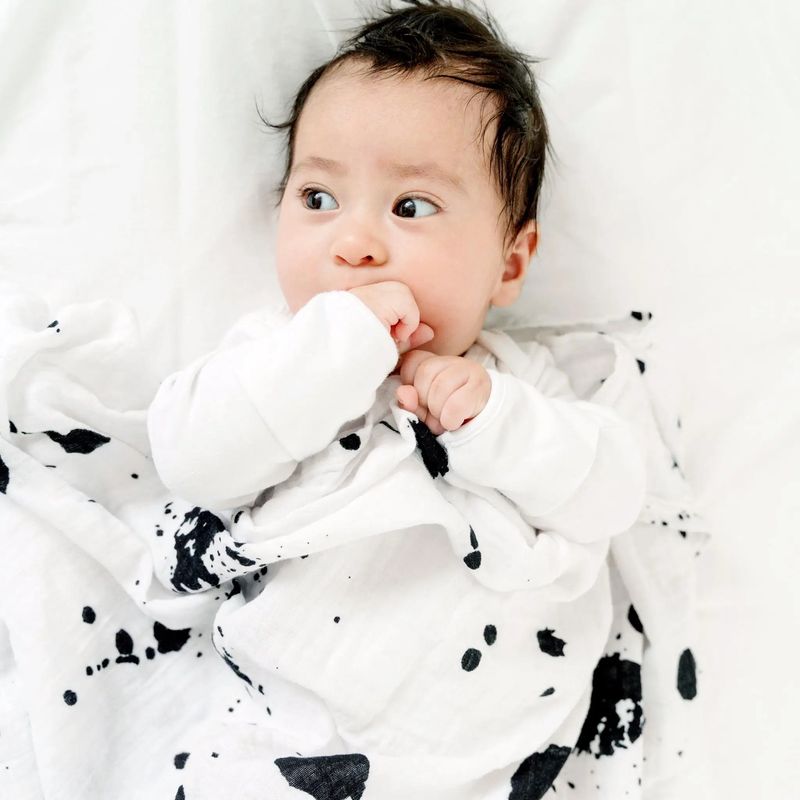Organic Cotton Muslin Swaddle Blanket | Paint Splatter
