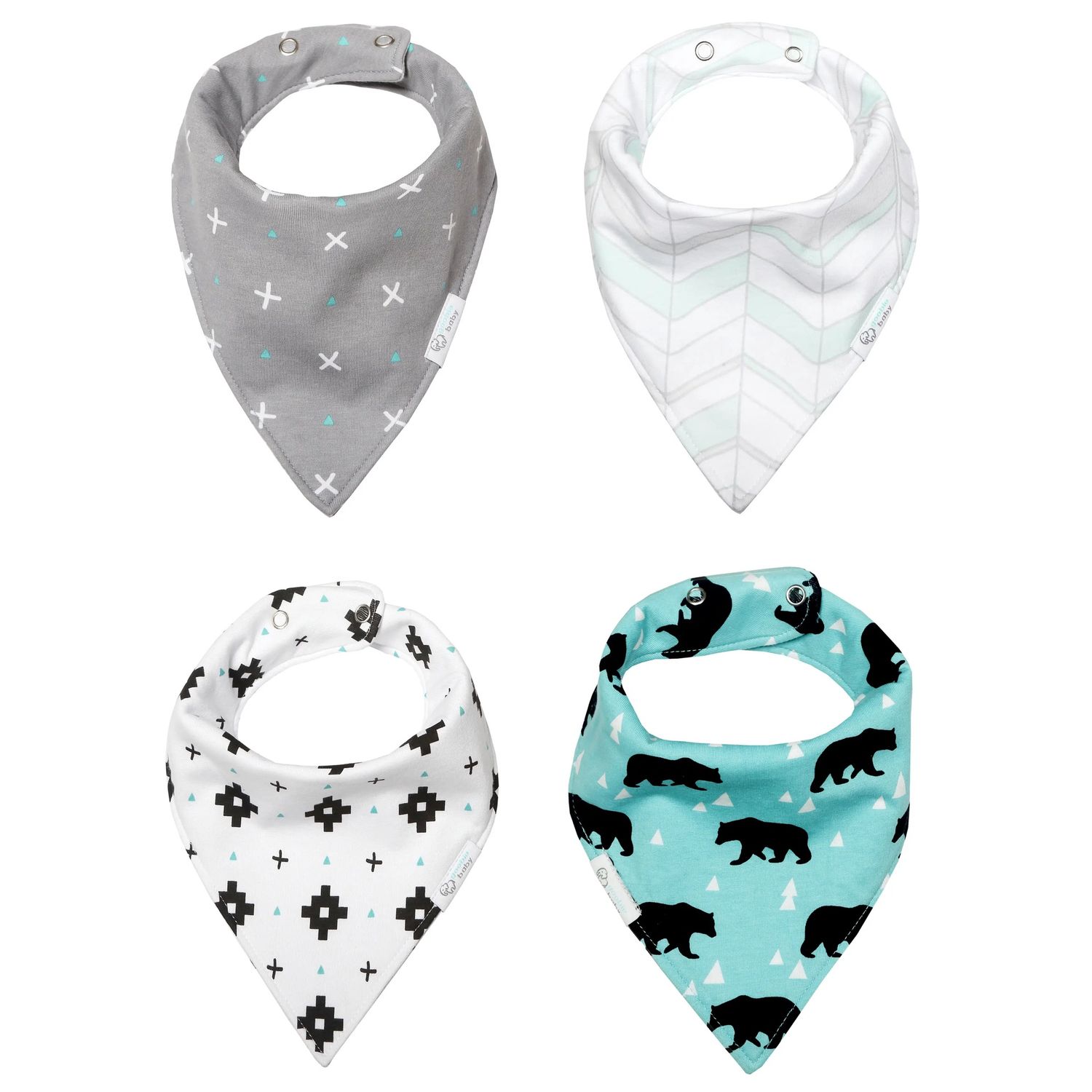 Bandana Bib Teal/Grey Bears