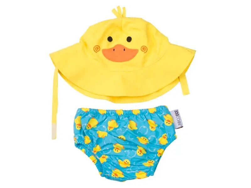 Baby Swim Diaper &amp; Sun Hat Set | Puddles the Duck