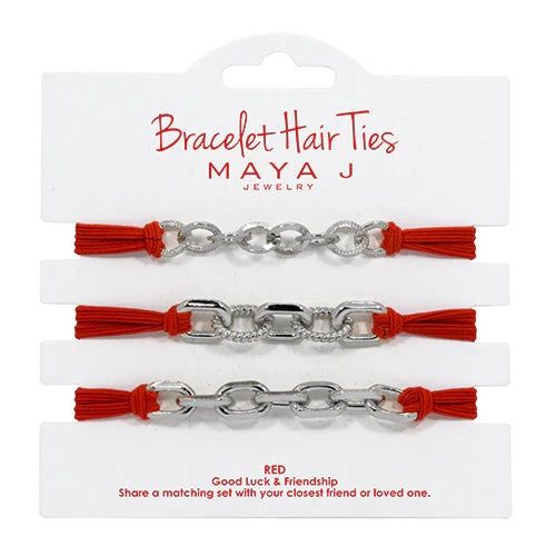 Red Elastic Bracelet Hair Ties